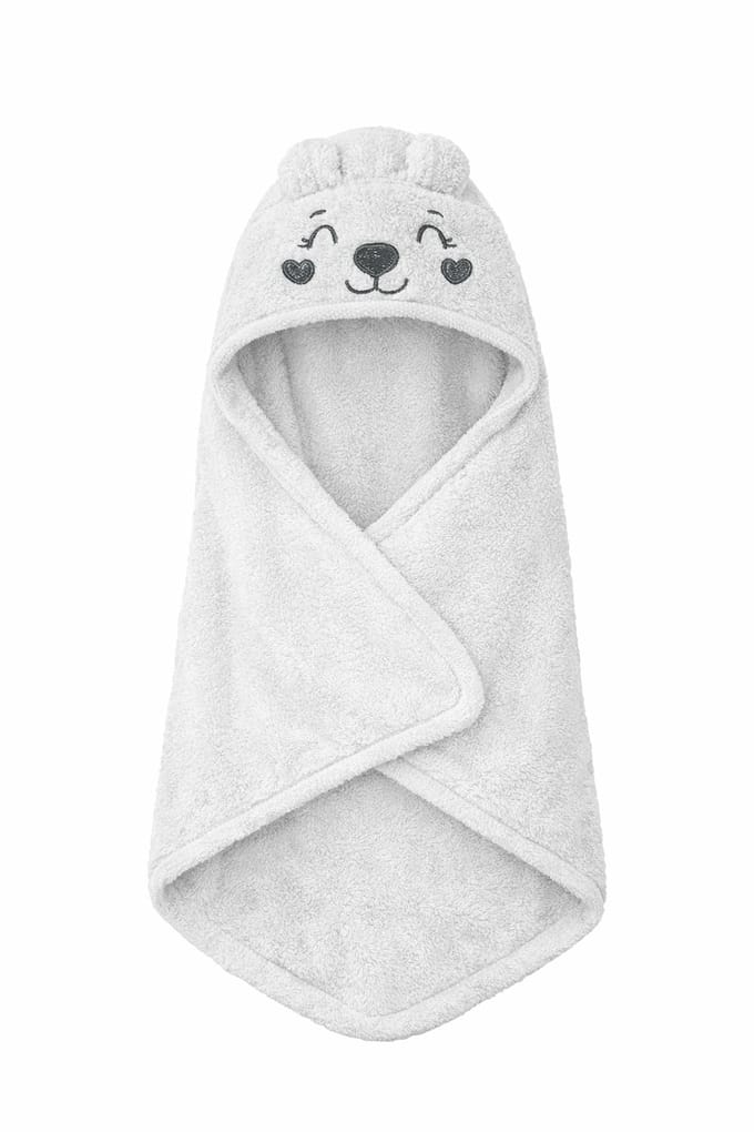 @ Lu’s Today® Basic Daily Essentials – Luxe Baby Badcape – Wit – 75×75 cm – 100% Katoen – OEKO TEX – Better Cotton – FSC
