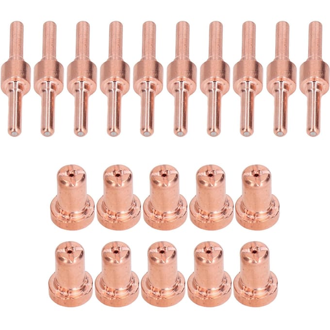 20 Stuks Plasma Toorts Accessoires Koperen Tip Elektrode Mondstuk Kit voor PT31 LG40 40A Laspistool