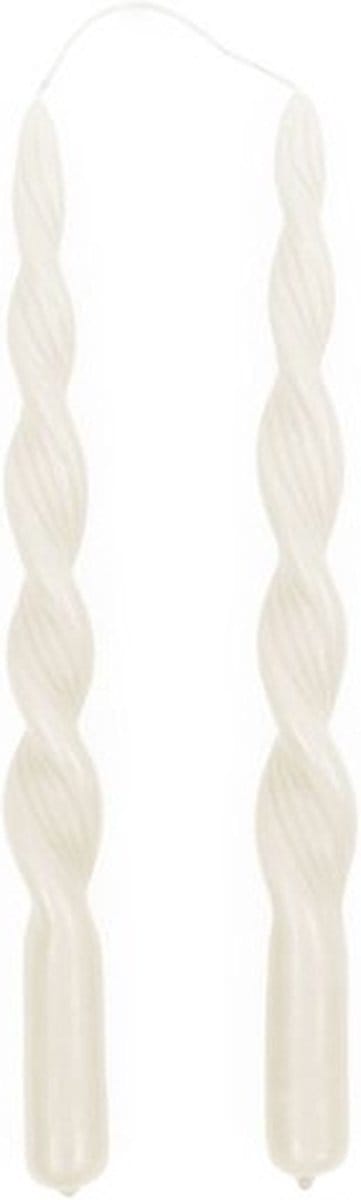 Rivièra Maison Twisted Dinner Candle white 2 pcs set van 3
