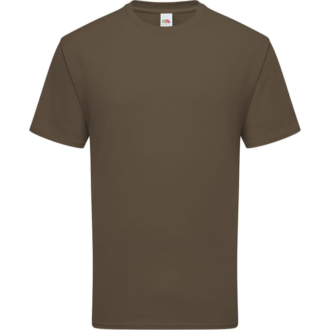 Fruit Of The Loom Mens Ringgesponnen Premium Tshirt (Truffelbruin)
