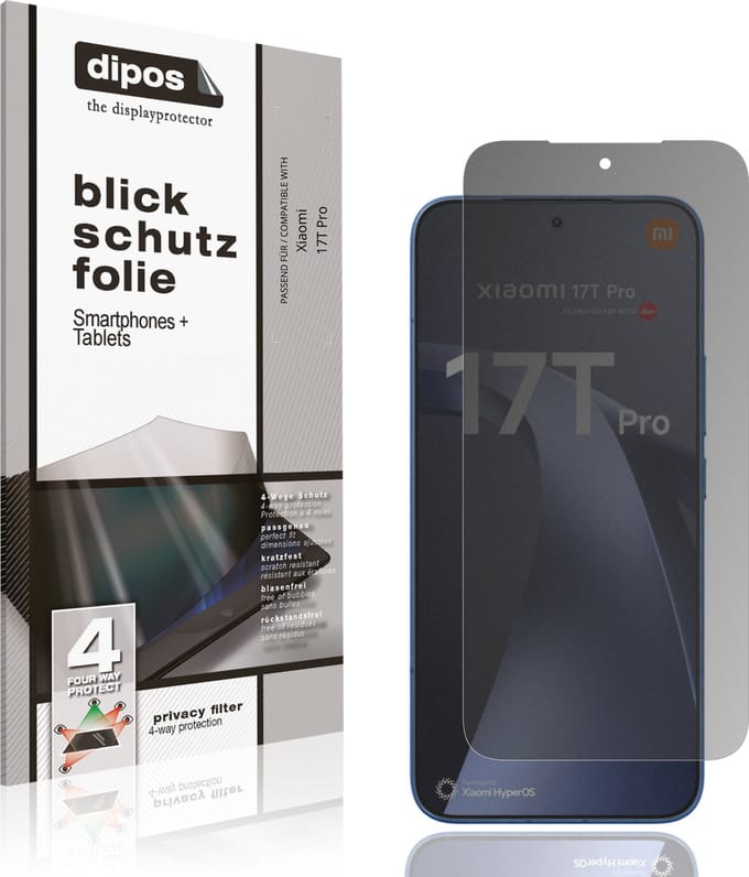 dipos – Matte Privacy Screenprotector geschikt voor Xiaomi 17T Pro | Anti-Spy Beschermfolie