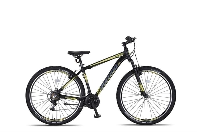 4 Motion MTB 29 Inch 46 cm Unisex 21V V-Brakes Zwart/Geel