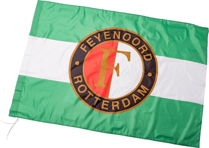 Feyenoord Vlag Logo, 150x225cm, groen/wit/groen