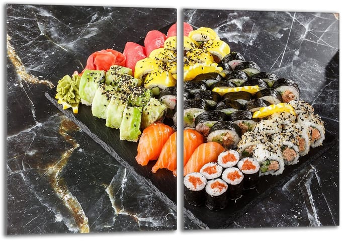 TMK ArtDeko - Snijplank - Glas - Sushi - 2x40x52
