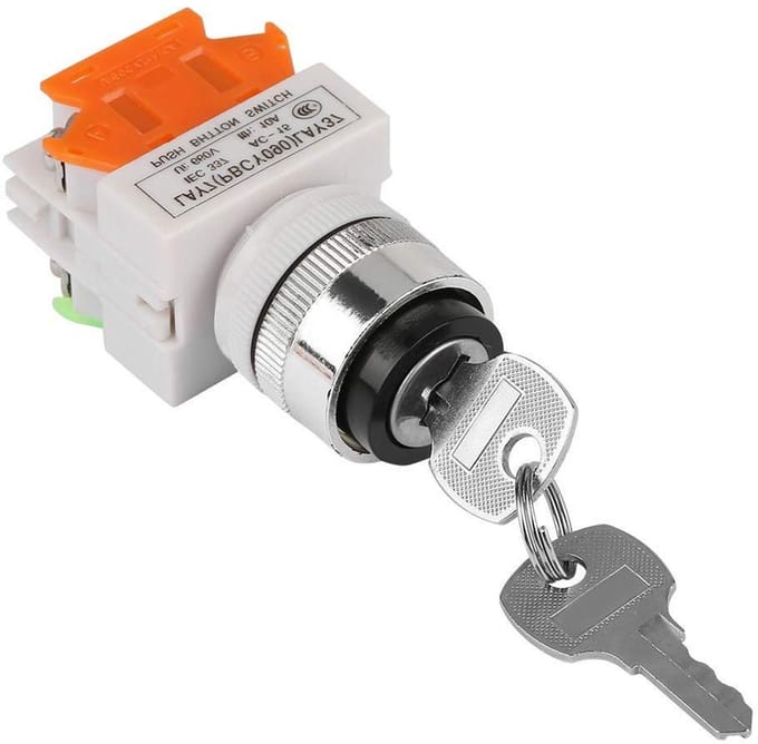 2-Weg Sleutelschakelaar - Rotary Switch - 220V - Vuurvast en Duurzaam - Model LAY37-11Y/21