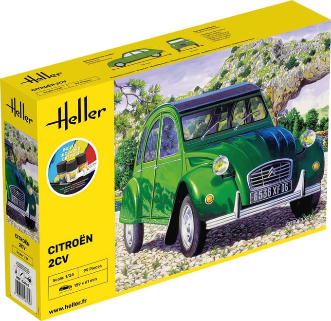 Heller Modelbouwpakket Militaire voertuigen - 56765 Citroen 2 CV - Starter Kit Plastic - 1:24 - Modelbouw