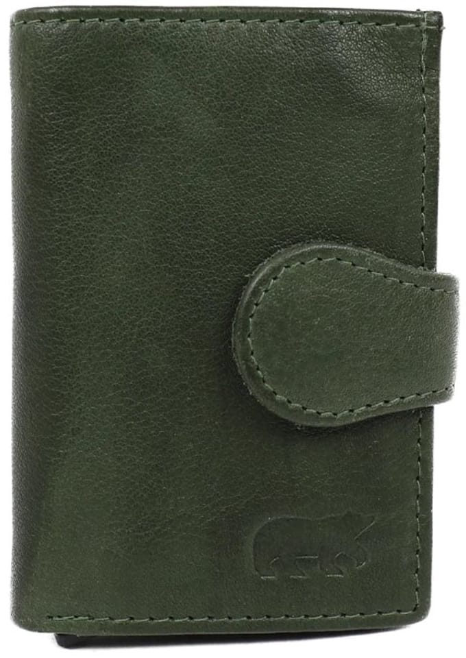 Bear Design Evie CP6813 Pasjeshouder - Green – Met muntgeld klepvakje – Van leer – Dames, heren en lederwaren