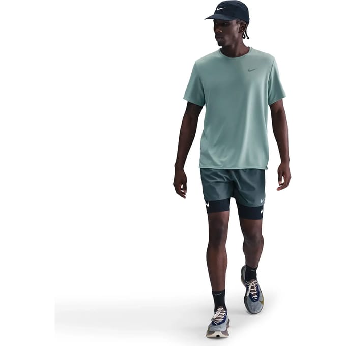 Nike Miler T-shirts Heren - Groen - Maat S - Poly Jersey