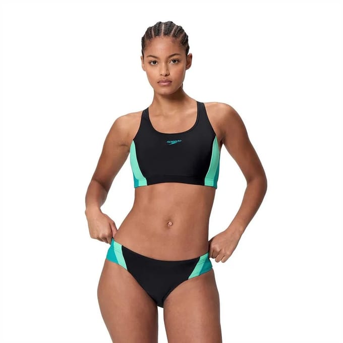 Speedo Colourblock Splice 2.0 Bikini Zwart UK 36 Vrouw