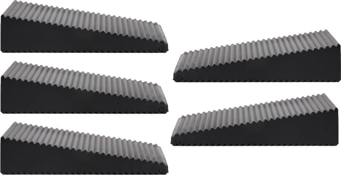 Benson Deurstopper - 5x - zwart - driehoek - rubber - 7 x 6 x 1,6 cm - deurwig