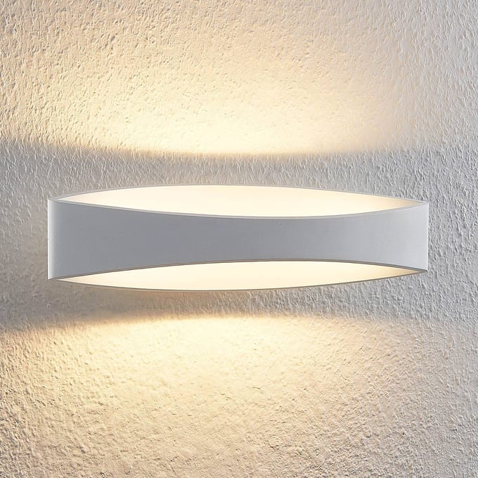Arcchio LED wandlamp Jelle, 44 cm, wit, metaal, omhoog/omlaag