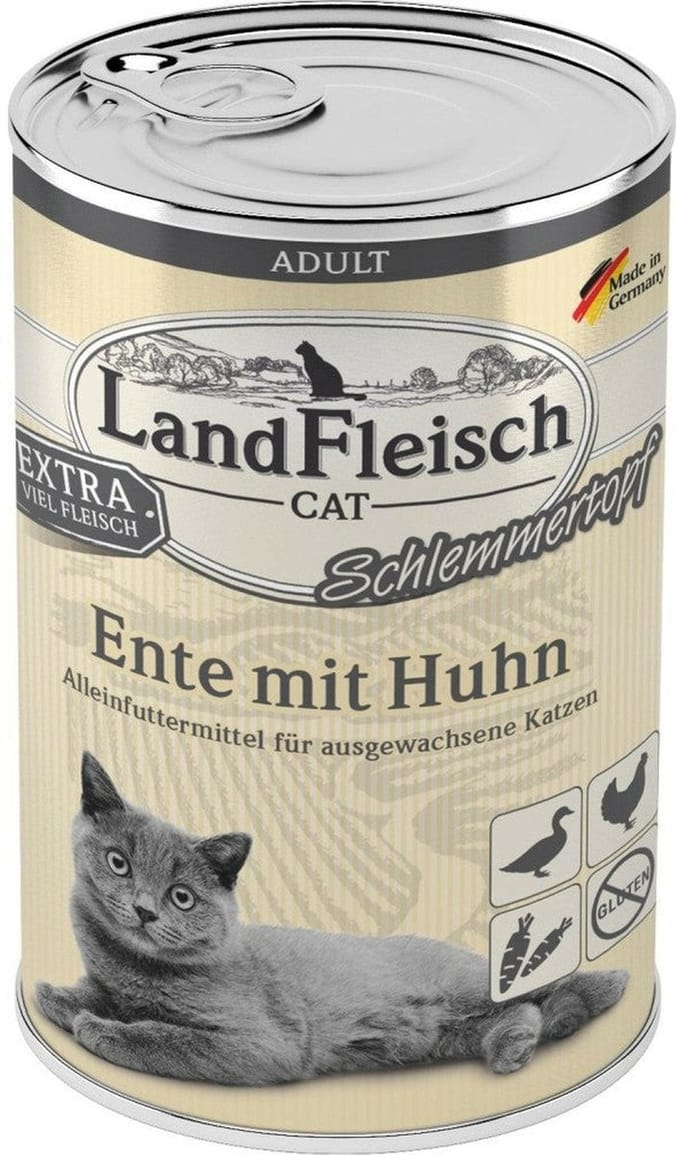 LandFleisch Kat Volwassen Schlemmertopf 6x400g - Eend & Kip