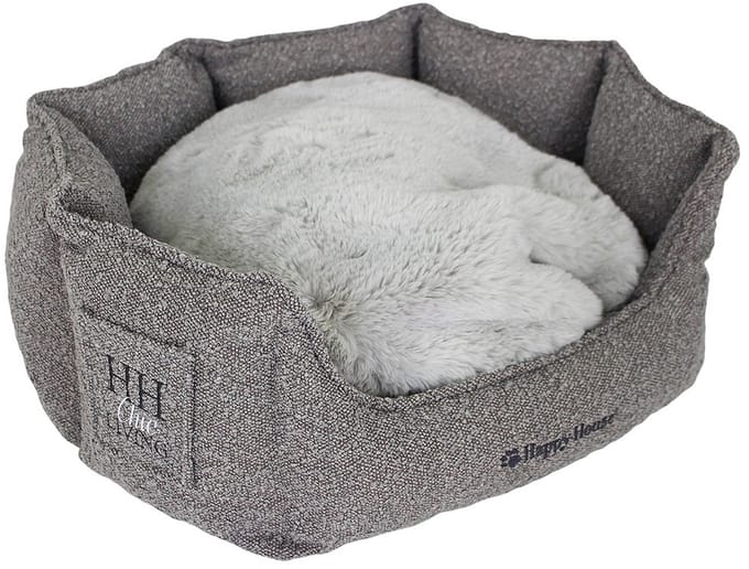 Happy-House Mand rond HH Chic Living Bouclé luxe met bont Grijs