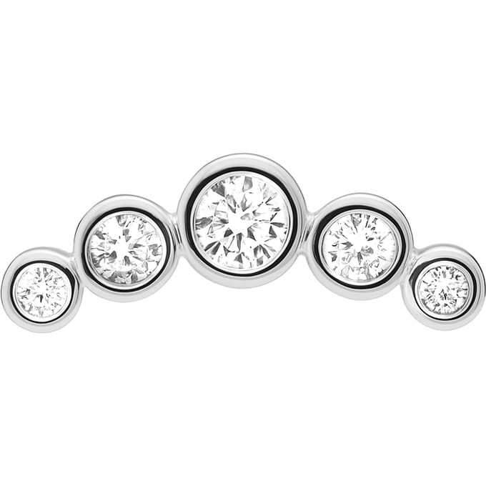 Piercing cubique en zircone Luxenter à taille brillante, argent sterling 925 – Inloc