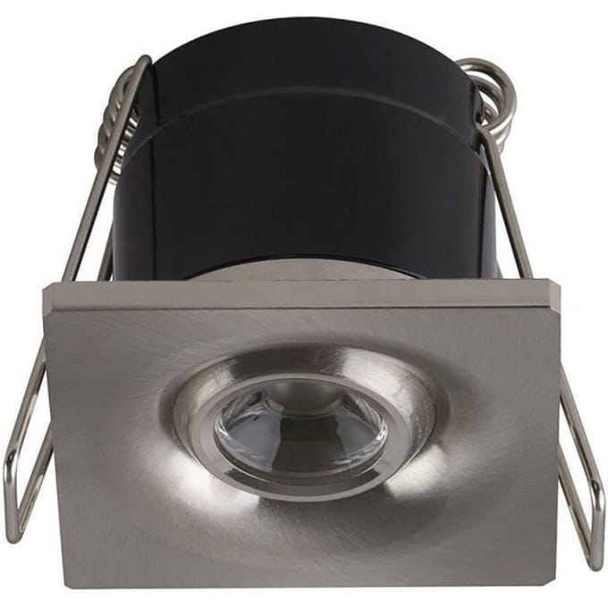 Mini spot LED 1W richtbaar vierkant Mat chroom