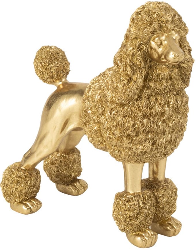 J-Line figuur Poedel Staand - polyresin - goud - small