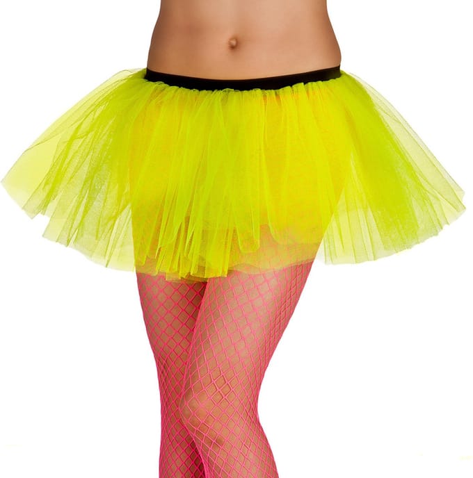 Boland - Tutu neongeel - Volwassenen - Danser/danseres - 80's & 90's - Disco- Prinses