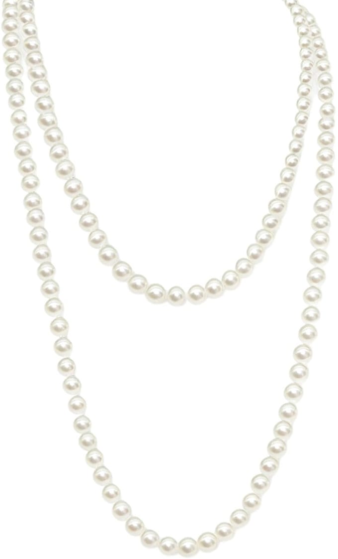 Solidchoice - Lange Parelketting 1920, Vintage Mode voor Bruiden en Feest