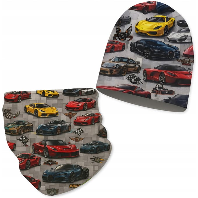 Dartomik - Kinderhoed en Sjaal Set - Beanie - 52-56 - Traktorpatroon