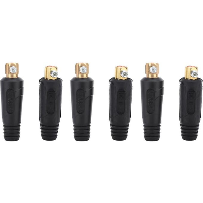 6 stuks Koperen Euro Stijl Lasstroomkabel Snelkoppeling 200 400A Lasdraad Connector(10 25)
