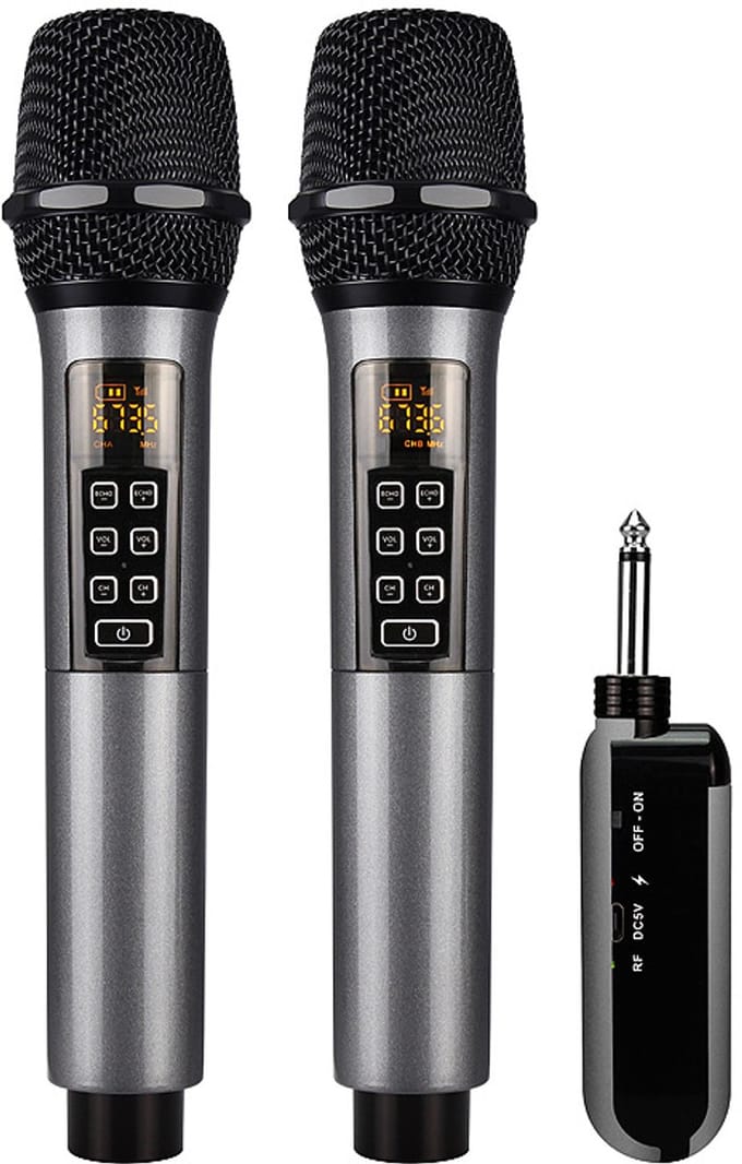 Draadloze microfoon in 2-pack / Bluetooth Reverb met Android-poortkabel