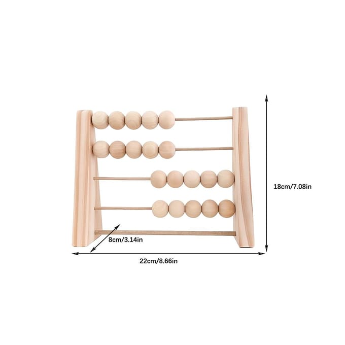Houten Abacus Speelgoed Eenvoudig Ontwerp Wiskunde Leerspeelgoed Tafelblad Versiering beige