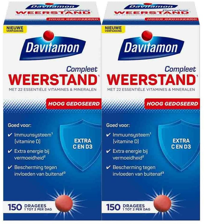 Davitamon Compleet Weerstand Hoog Gedoseerd - 2 x 150 stuks - Voordeelverpakking