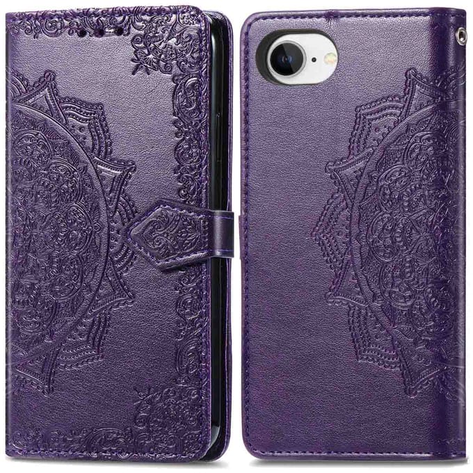 imoshion Hoesje - Geschikt voor Apple iPhone 17e / 16e - Mandala Bookcase - Paars