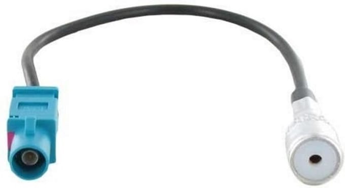 Fakra Z (m) - ISO (v) auto antenne adapter kabel - RG174 - 50 Ohm / zwart - 0,20 meter