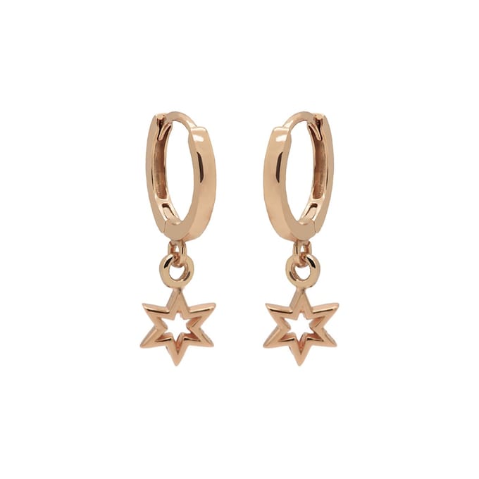 Karma hinged hoops symbool symbols 6 point open star Rosé A56RP