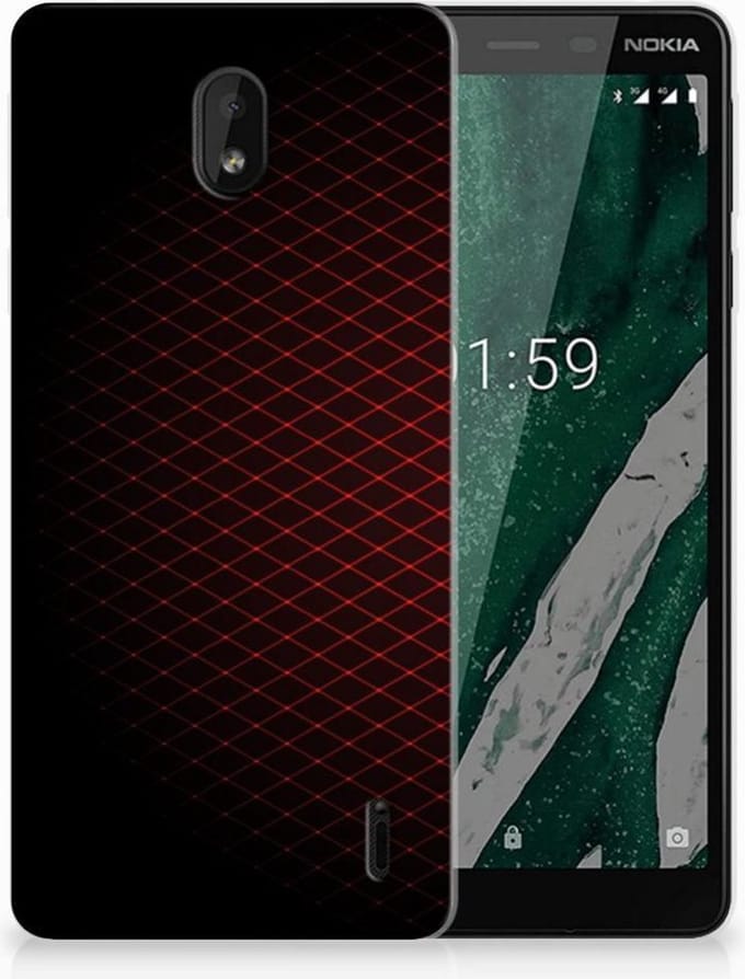 Nokia 1 Plus TPU bumper Geruit Rood