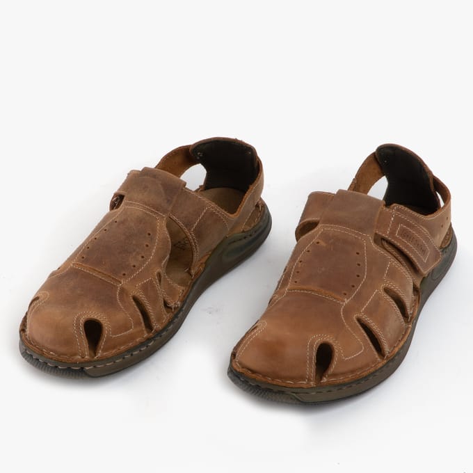 MAVERICK 01 Heren Leren Sandalen Kastanjebruin