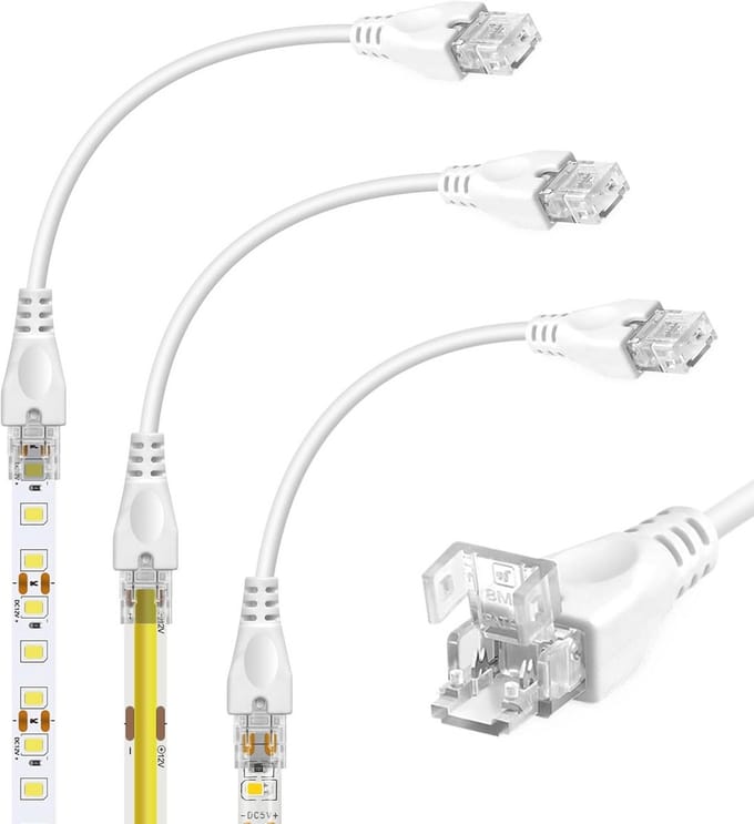 Verlengkabel LED Connector Set 3 Stuks 15CM 3A voor Dubbele Kop 2-Pin 8mm