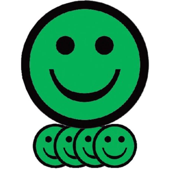 Magneet smiley 25mm emotie blij groen 5 stuks