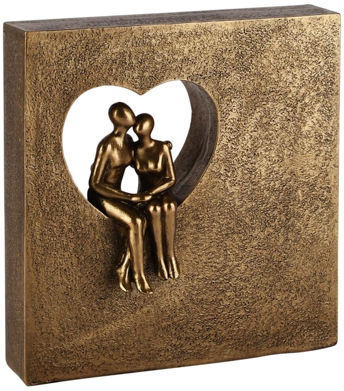 Dekoratief | Deco koppel in frame, brons, resina, 18x6x19cm | A260691