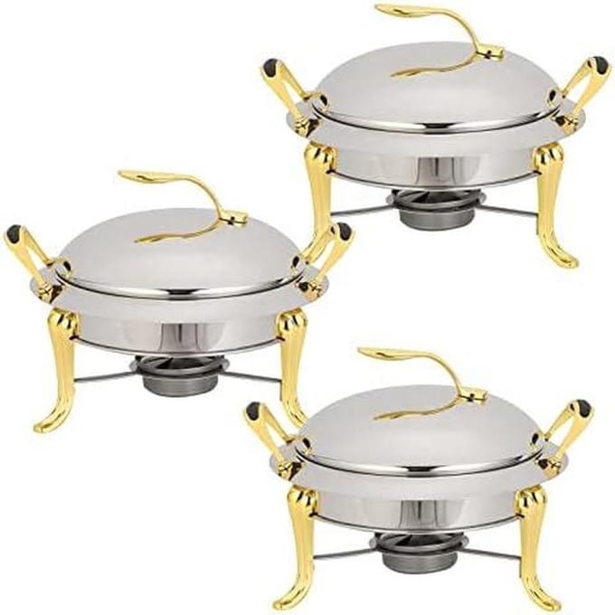 Buffet Server Set - Voedselwarmer Schotel - Feestelijk Serveren - Roestvrij Staal - 37 x 19cm - Goud