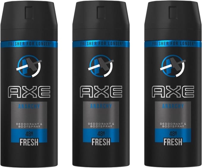 Axe Deodorant Bodyspray Anarchy for Him 150 ml - Voordeelverpakking 3 stuks