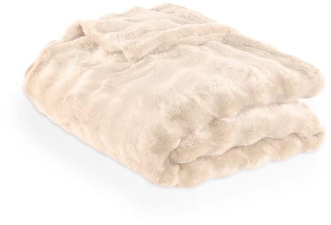 Tiseco - Plaid WAVE - Zacht fleece deken met bubbelstructuur - 150x200 cm, ivoor
