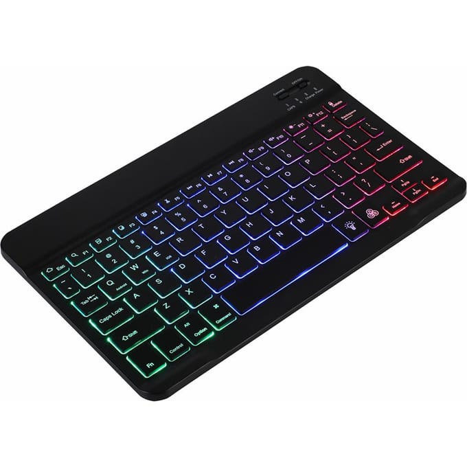 10 inch draadloos BT-toetsenbord Ultradun oplaadbaar BT-toetsenbord Compatibel met drie systemen gemengd Mixed light zwart