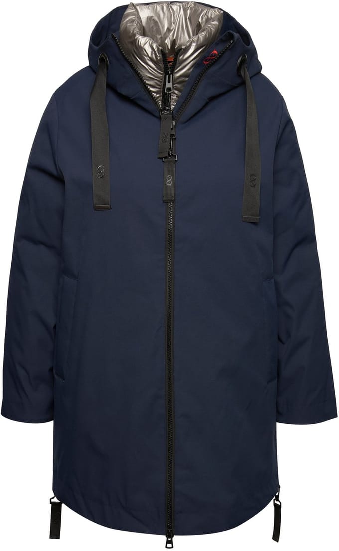 Laurasøn - Dames - 2 in 1 softshell jas capuchon waterafstotend Mix & Match - Marine - Maat L