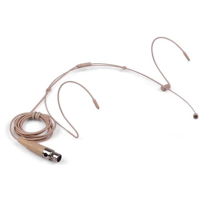 Lichtgewicht headsetmicrofoon, condensatormicrofoon, 4-pins mini XLR-stekker voor draadloos bodypack 3-pin XLR