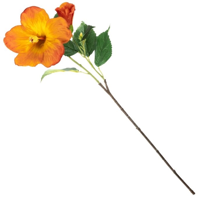 Kunstbloem Hibiscus 67cm oranje
