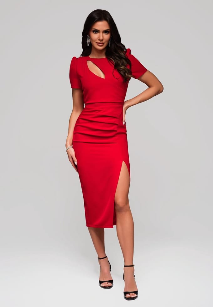 LARICA Jurk - Rits - Jurk Rood XS