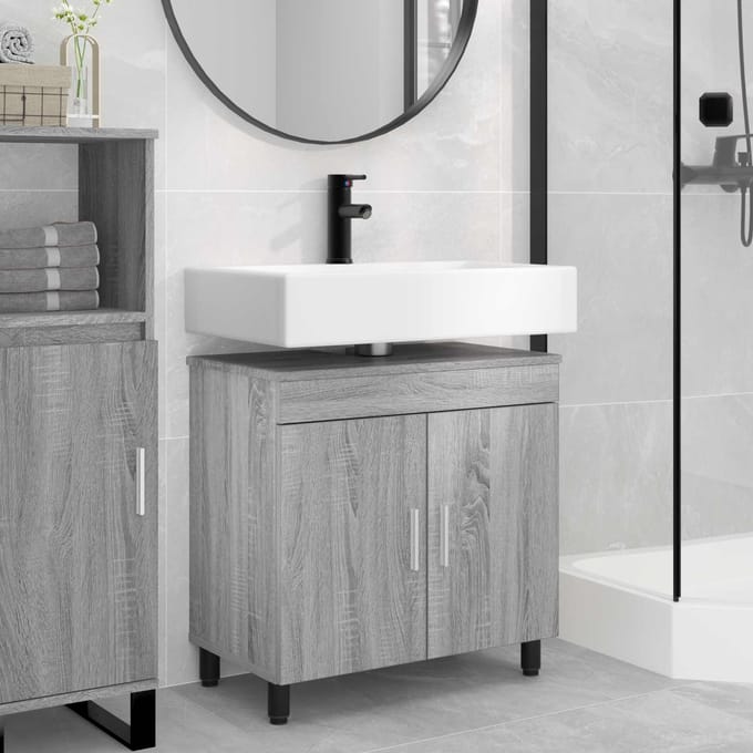 vidaXL - Badkamer - vaniteitsunit - Grijs - Sonoma - 60 - x - 35 - x - 60 - cm