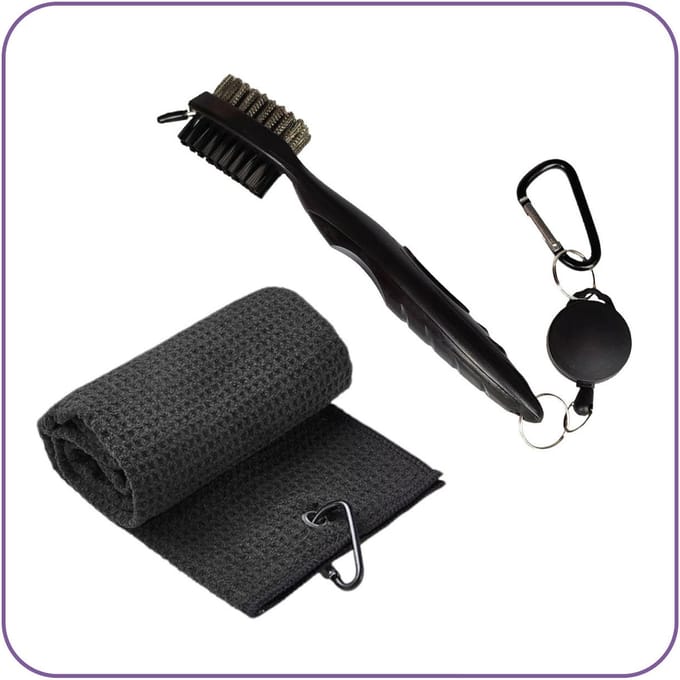 Jobber Sports Golfhanddoek met Golfborstel - 3-in-1 Set