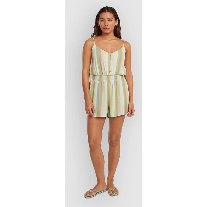 O'Neill Thin Strap Buttoned Romper Overall patroon