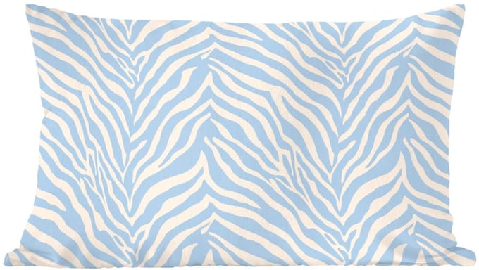 Sierkussens - Kussentjes Woonkamer - 60x40 cm - Zebra - Motief - Blauw - Wit