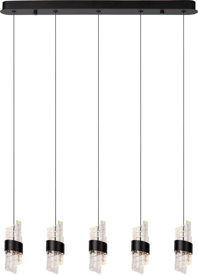 Lucide KLIGANDE - Hanglamp - LED Dimbaar - 5x7,8W 2700K - Zwart