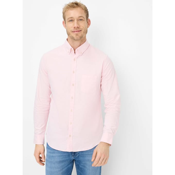 Brax Heren Overhemd  Style DANIEL smooth rose, roze, maat L