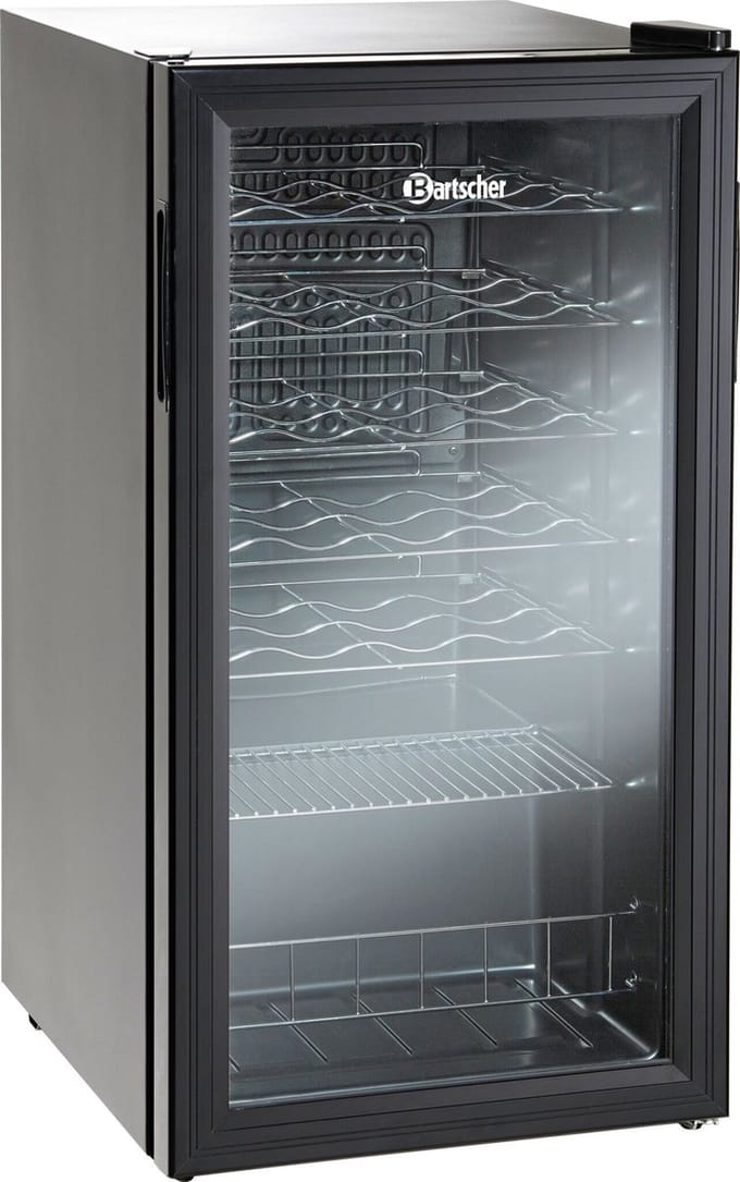 Bartscher Drankenkoeling - 88L - Zwart - +2°C/+10°C - Statisch - 430x483x832mm - Horeca Koelkast